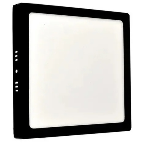 Luminaria Painel Led Plafon sobrepor Quadrada Preto 25w Luz Branco Morno Neutro 4000K Ultra Slim
