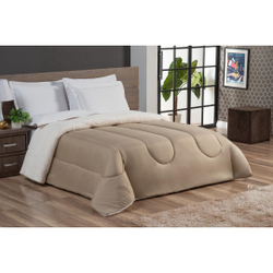 Coberdrom Edredom Casal Queen Sherpa Dupla Face Caqui é boa?