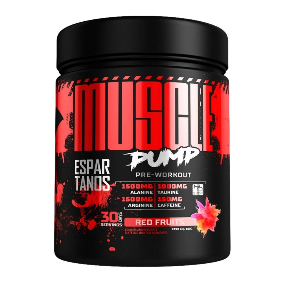 Pré Treino Muscle Pump Pre Workout Red Fruit 300g Espartanos no Shoptime