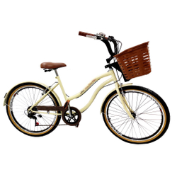 Bicicleta Aro 26 Retro Vintage Com Cestinha reforçada bege é boa?