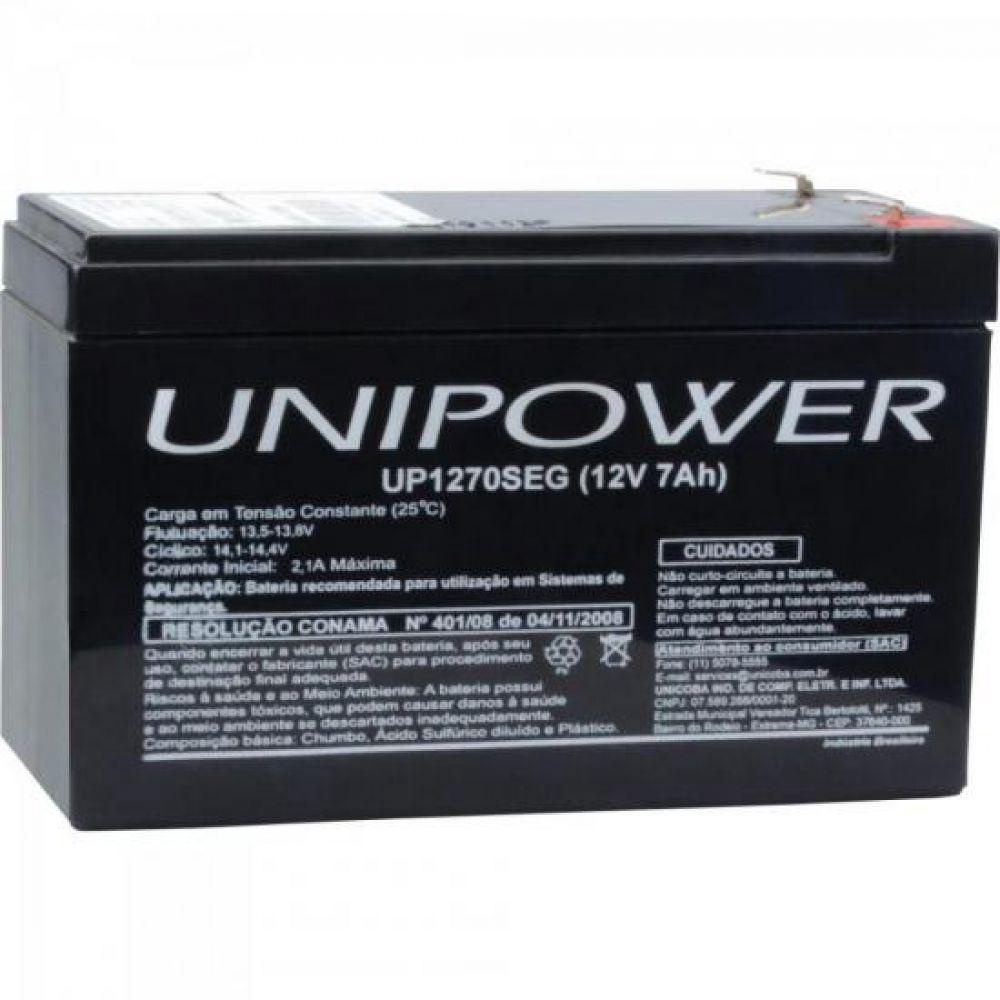 Bateria Estacionária Selada 12v/7ah Vrla Up1270seg Unipower No Shoptime