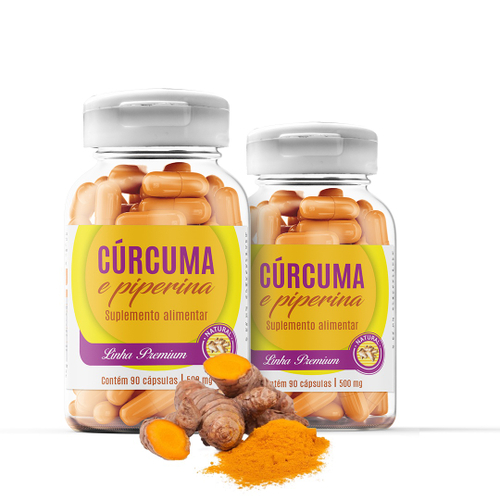 Cúrcuma Piperina 180 Cápsulas 500mg Alivia Dores Curcumina No Shoptime