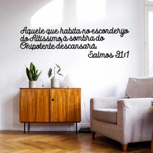 Versículo Bíblico Salmos 91:1 Em Mdf 6Mm Vazado No Shoptime