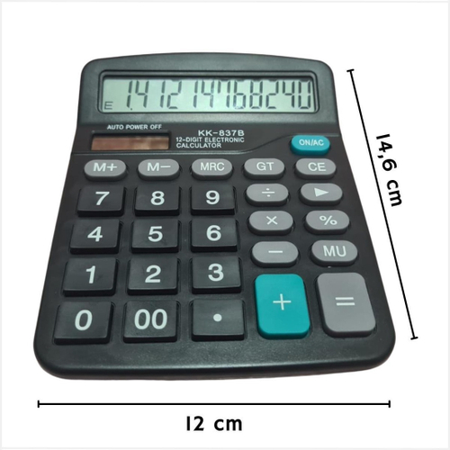 Calculadora De Mesa Comercial Escritório Display 12 Dígitos Básica Kk ...