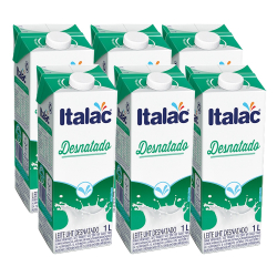 Kit com 6 Unidades leite uht desnatado 1L italac é boa?