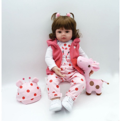 Brastoy Boneca Bebê Reborn Silicone Original Menina 55cm Olhos Castanho  Elefantinho no Shoptime