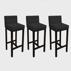 Kit 03 Banquetas Alta Íris Suede Preto Com Encosto Para Balcão Bistrô e Base Preto -Bela Casa Shop é boa?