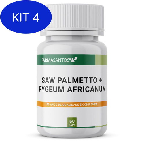 Kit 4 Saw Palmetto E Pygeum Africanum 60 Cápsulas No Shoptime