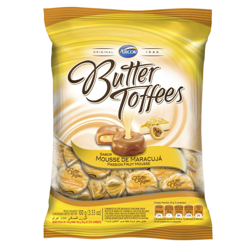 Bala Butter Toffees Mousse De Maracujá 100G - Arcor No Shoptime