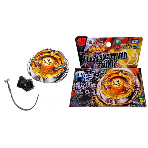 Pião Beyblade Flash Sagittario Metal Fusion 4D BB126 Com Lançador ...