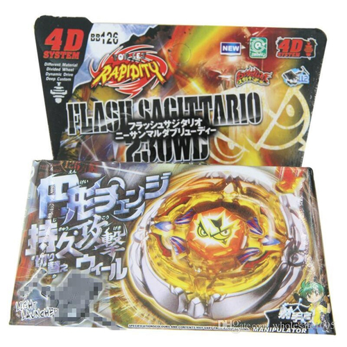 Pião Beyblade Flash Sagittario Metal Fusion 4D BB126 Com Lançador ...