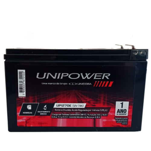 Bateria Selada Vrla 12V 7Ah Unipower Nobrek Moto Elétrica Alarmes E ...