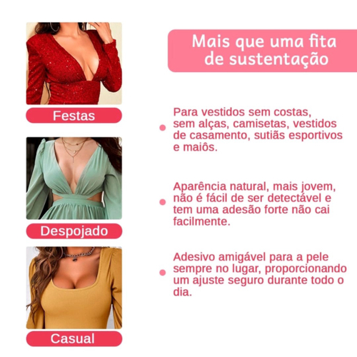 Sutiã Adesivo Fita Levanta Peito Seios Mamas Fita Boob Up 5 Metros no