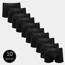 Kit Com 10 Cuecas Boxer Cotton Confort Masculina Part. B Preta é boa?