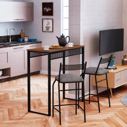 Mesa Bancada com 2 Banquetas Estilo Industrial Acapulco Aço e Mdf 15mm é boa?