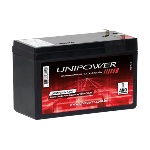 Bateria Selada Vrla 12v 7 2ah F187 Up1272 Unipower No Shoptime