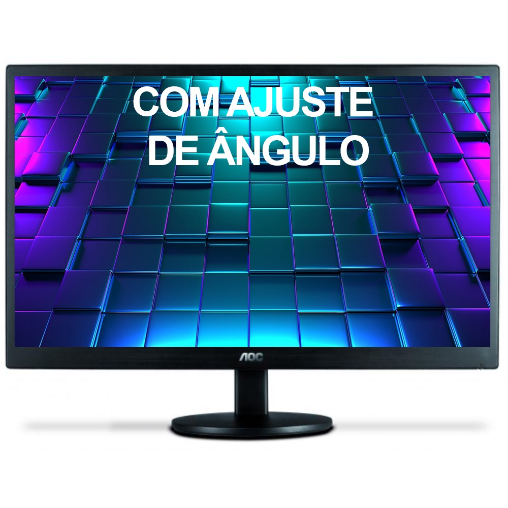 Monitor Widescreen lcd LED 18 5 aoc HD E970SWNL Com Ajuste de Ângulo no Shoptime