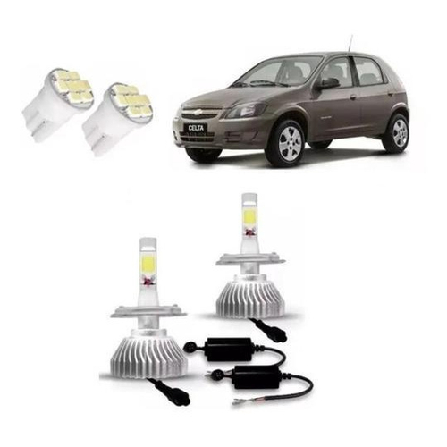 Kit Lampadas Super Led Gm Celta Farol Alto Baixo 2006 2017 No Shoptime