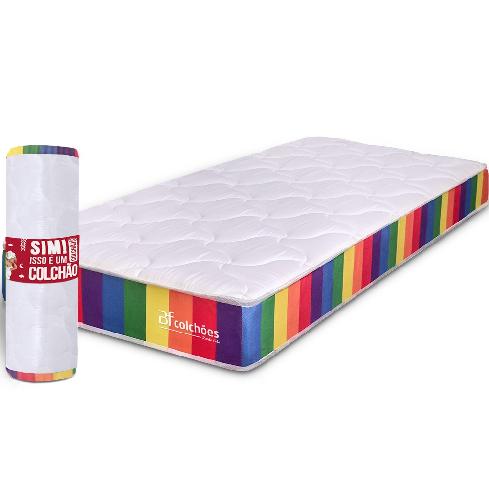 Colchão Solteiro A Vácuo Ortopédico Espuma Certificada 88x188x17cm bf Colchões