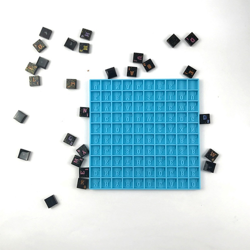 Molde de silicone para escrita de alfabeto inglês para mesa de