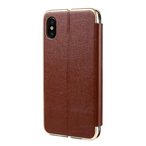 Apple iPhone Xs Max Flip Leather Flip Case Capa Brown no Shoptime