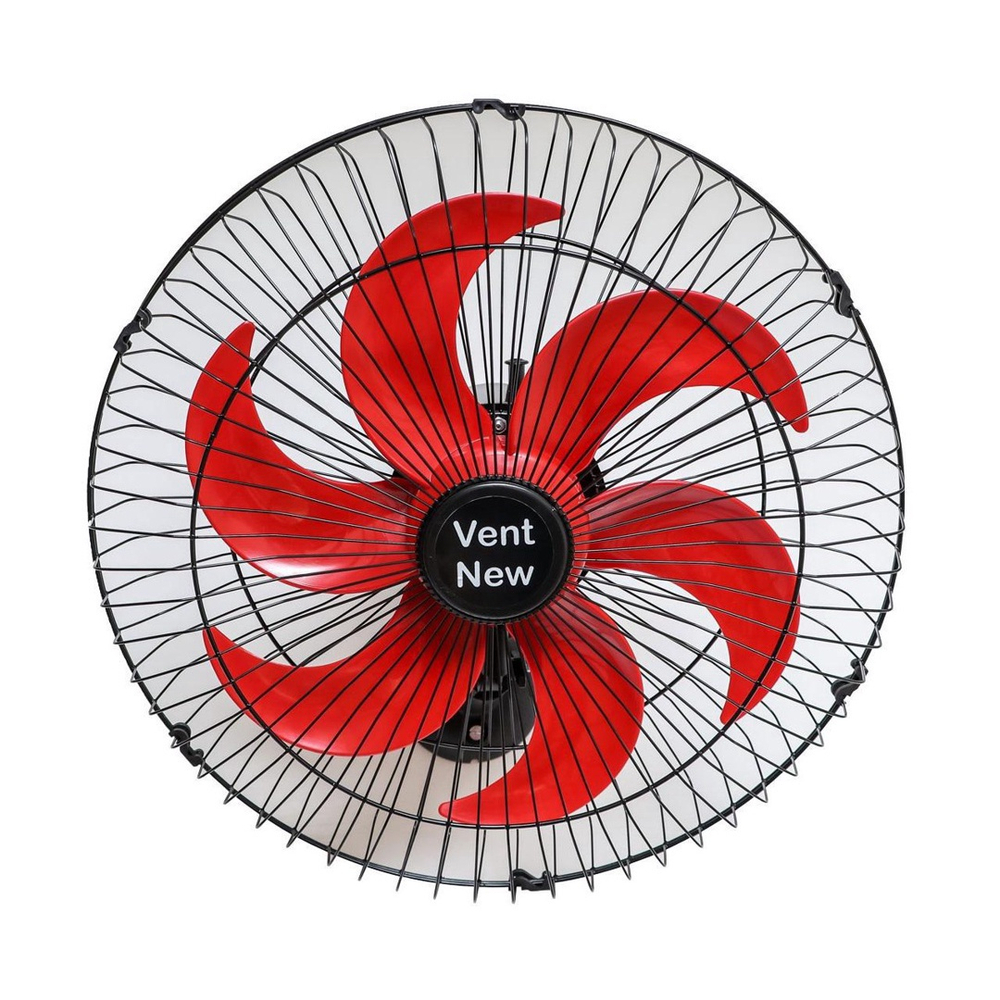 Ventilador De Parede Oscilante 50cm Preto Vermelho Grade Aço No Shoptime