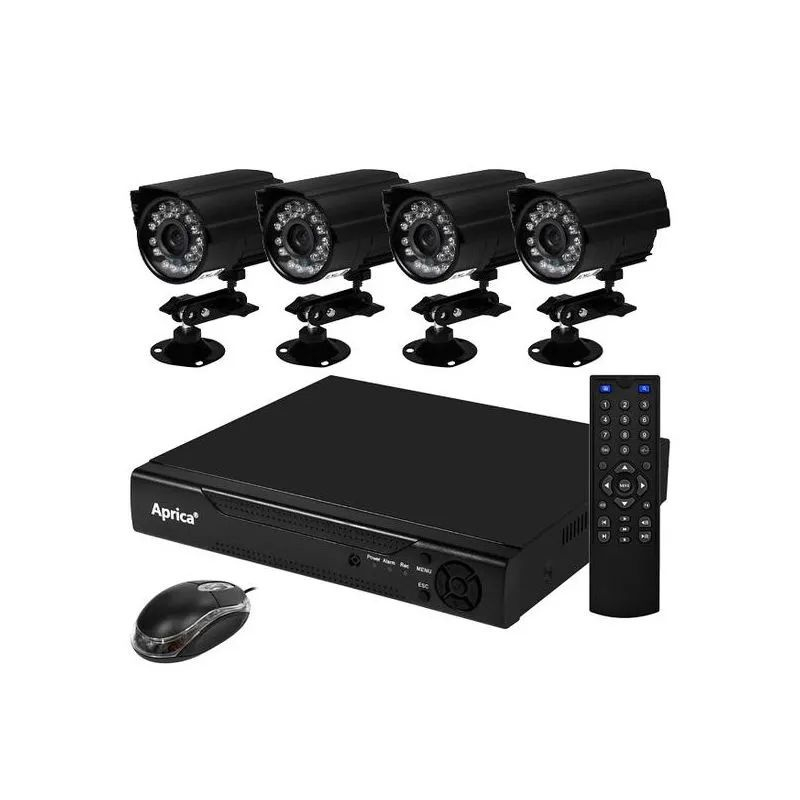 Kit Cftv Aprica Abq5504H4 De 4 Canais Com 4 Cameras De 3.6 Mm Preto