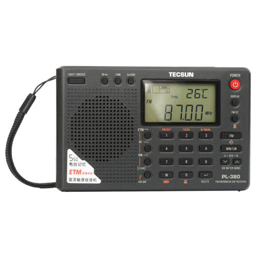 Tecsun PL380 dsp pll fm mw sw lw Receptor de banda mundial de rádio
