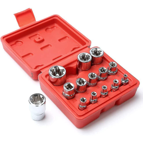 Conjunto de 14 conjuntos de soquete torx em forma de estrela tipo e
