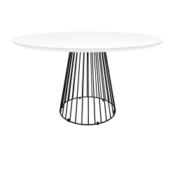 Mesa Jantar Redonda 180 Cm Base Raiada Preto Tampo Madeira Vidro Menor preço em Mesa Jantar Redonda 180 Cm Base Raiada Preto Tampo Madeira Vidro