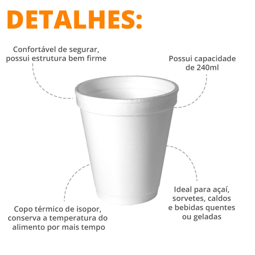 Copo De Isopor Para Bebidas Ml M Dio Branco Ch Caf U No Shoptime