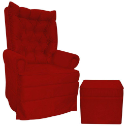 Kit Poltrona Amamentação Gabi Com Balanço + Puff Vermelho é boa?