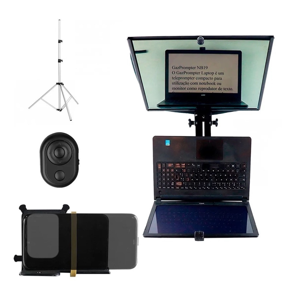 Kit Completo Tele Prompter Para Notebook Até 15,6 Polegadas no Shoptime