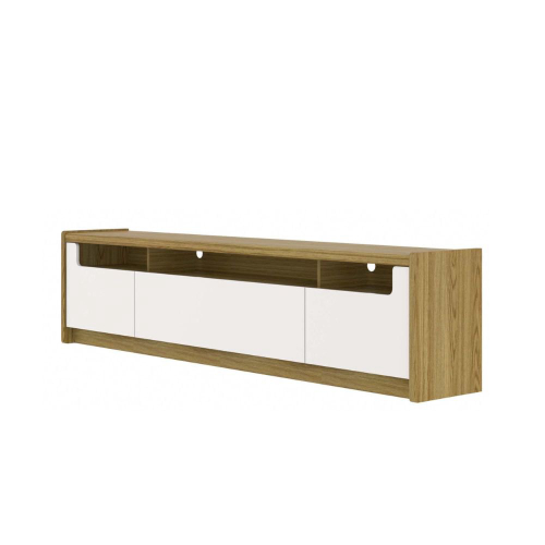 Rack Oslo 2.2 com 3 portas Off White/Freijó Província no Shoptime