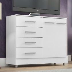 Comoda Gisele 4 Gavs 2 Portas Branco é boa?