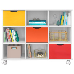 Nicho Organizador 108 X 83cm branco Com 3 Gavetas color e Rodízios - Qmovi é boa?