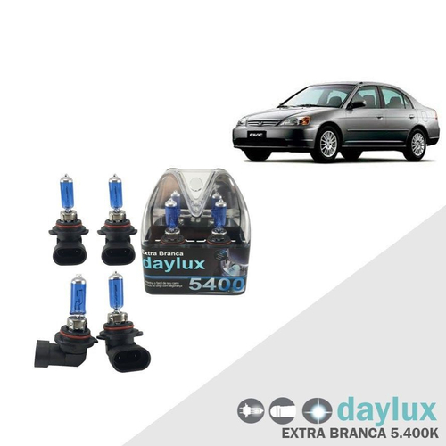 Kit L Mpadas Super Branca Civic Farol Alto E Baixo No Shoptime