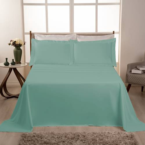 Jogo de Cama 100 Algodão 400 Fios Nathalia King 04 Peças no Shoptime