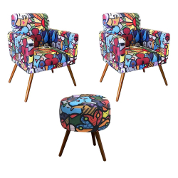 Kit 02 Poltrona Decorativa Nina + Puff Suede Romero Brito é boa?