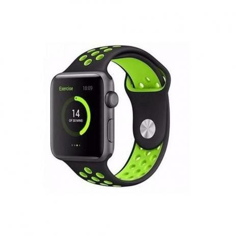 Pulseira Sport Silicone Nk Furo Para Apple Watch Mm Preto Verde No Shoptime