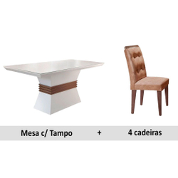 Conjunto Sala de Jantar Mesa 4 Cadeiras Luísa Siena Móveis Animalle Chocolate/Off White/Café é boa?