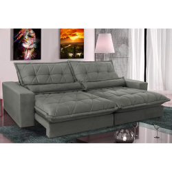 Sofá Retrátil e Reclinável com Molas Ensacadas Cama inBox Soft 2,12m Tecido Suede Velusoft Cinza é boa?