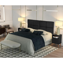Conjunto Cabeceira Box Queen 1 60 Bella Preto / Kit 2 mesas de cabeceira Domus Preto - rpm Móveis é boa?