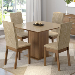 Conjunto Sala de Jantar Madesa Moscou Mesa Tampo de Vidro com 4 Cadeiras é boa?